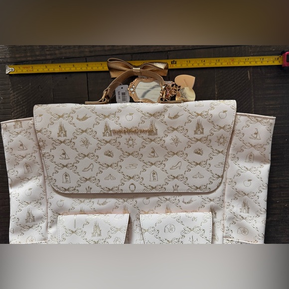 NWT B&BW Disney Princess Backpack with Gold Bow Top & Charms (Design 1) - Picture 12 of 16